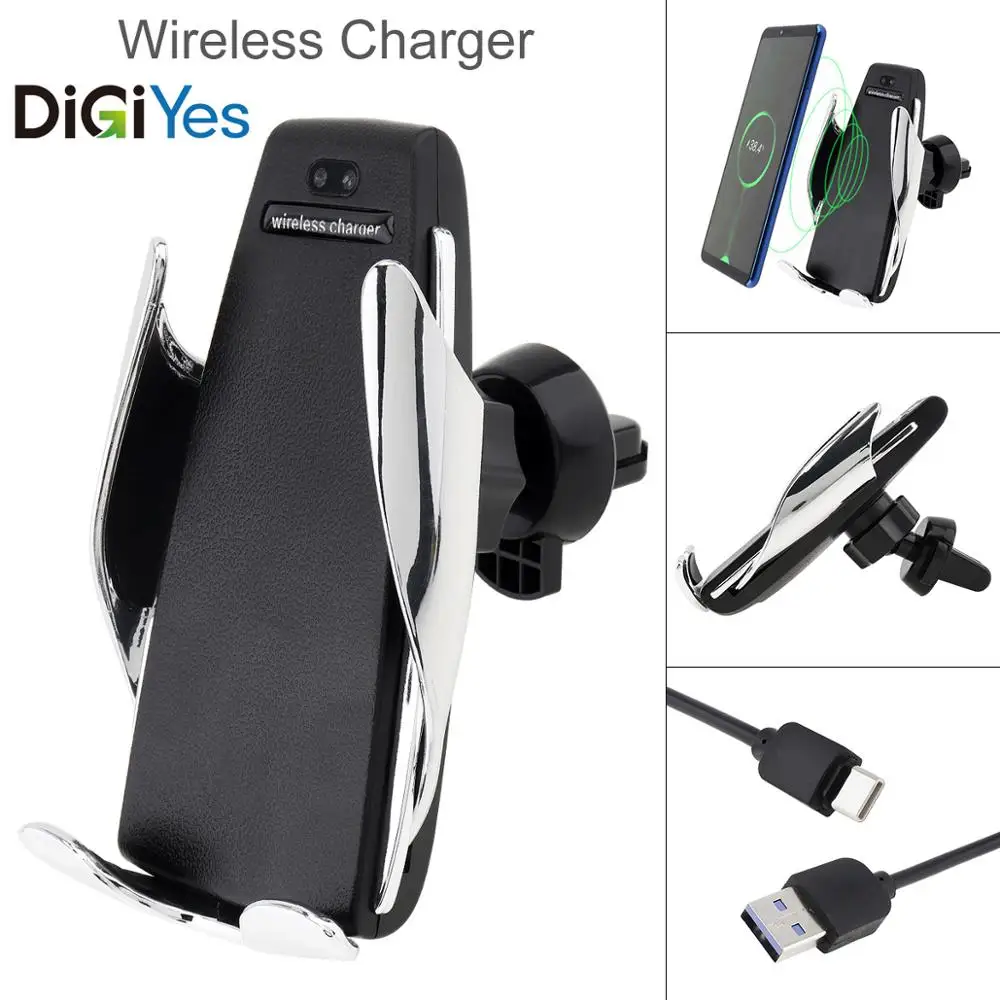 

Car Wireless Charger Intelligent Sensing Infrared Induction Quick Charger Phone Holder for iPhone/Samsung/Xiaomi/Others