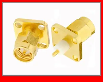 

10 pcs RF Connector SMA Male 4-Hole Square Flange mount with extended insulator