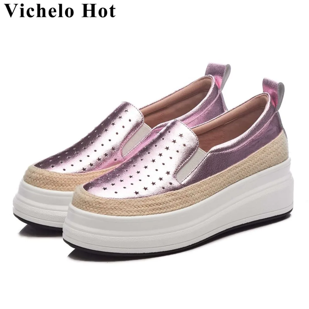 Vichelo Лидер продаж Новое поступление кожаные лоферы с зернистой поверхностью на