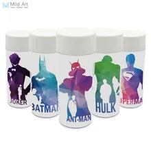 Широкие горлышки для напитков без бисфенола, пластиковые изолированные современные абстрактные геометрические бутылки для воды с супергероями из фильма Бэтмен, подарки 300 мл