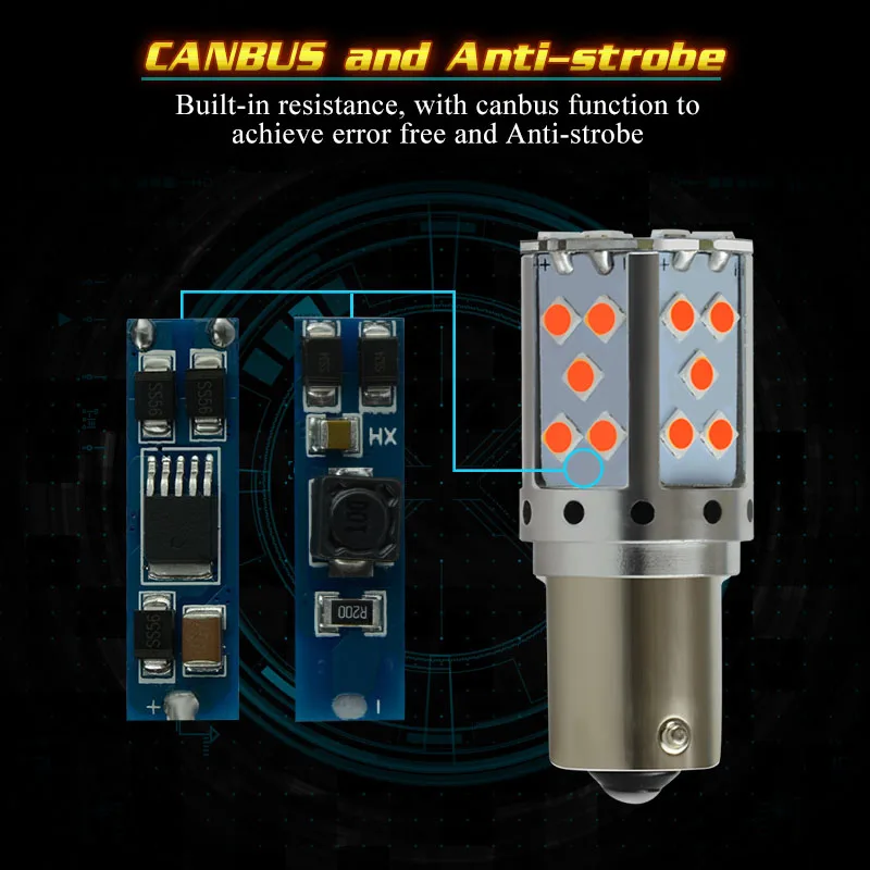 2 шт. Автомобильные светодиодные лампы ba15s CANBUS 12 В 1156 лм|car light|light led 12vlight |