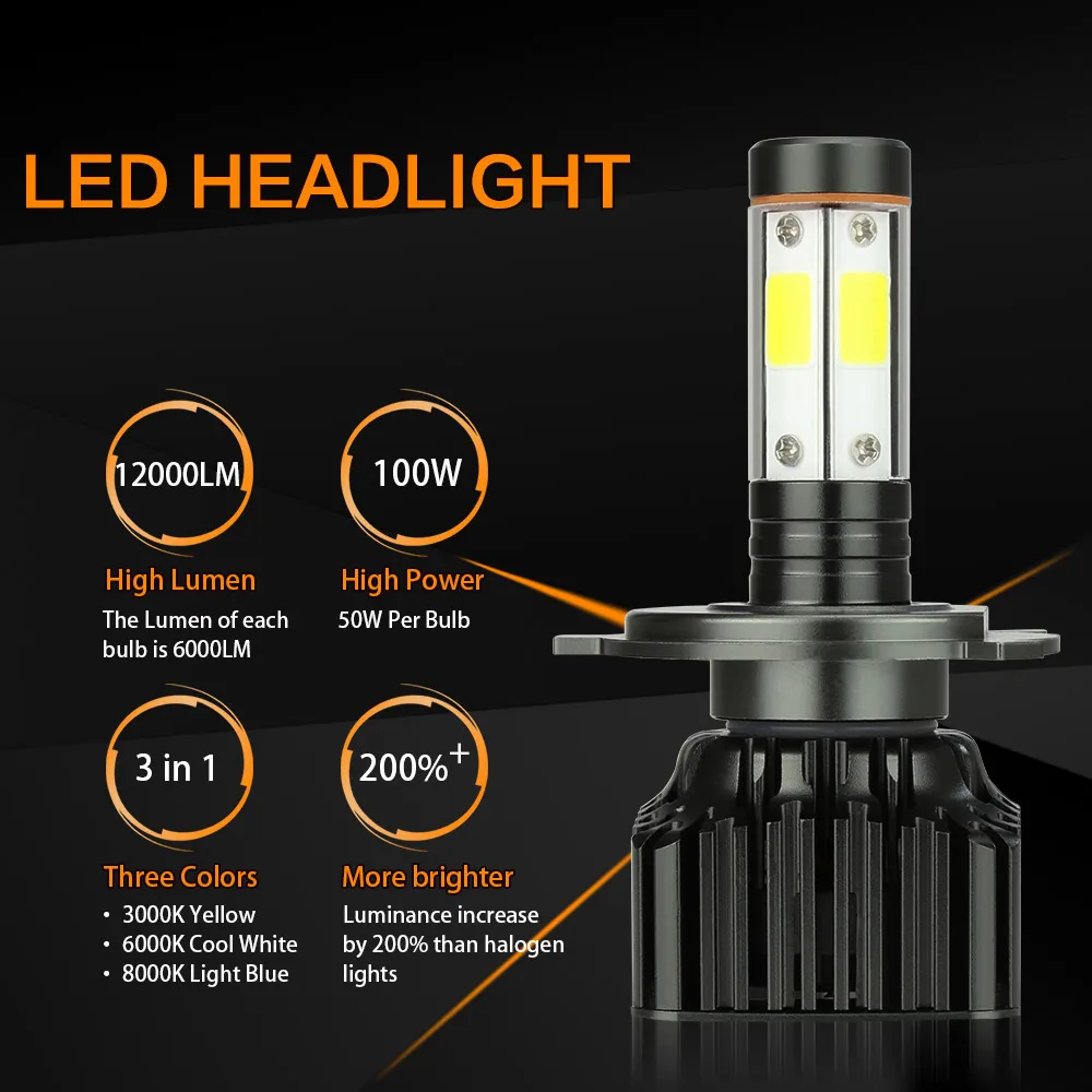 Zdatt H4 светодиодные фары H7 Led Canbus H11 9005 HB3 9006 HB4 автомобильная лампа 100 Вт 3000 лм 12 В