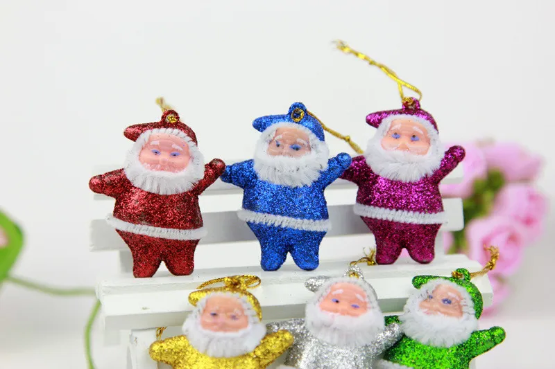 6pcs Lot Hot 6 Color Of Glitter Elderly Small Christmas Ornaments 6pcs Lot Hot 6 Color Of Glitter Elderly Small Christmas Ornaments Tree Decoration Gift In Pendant Drop From Home