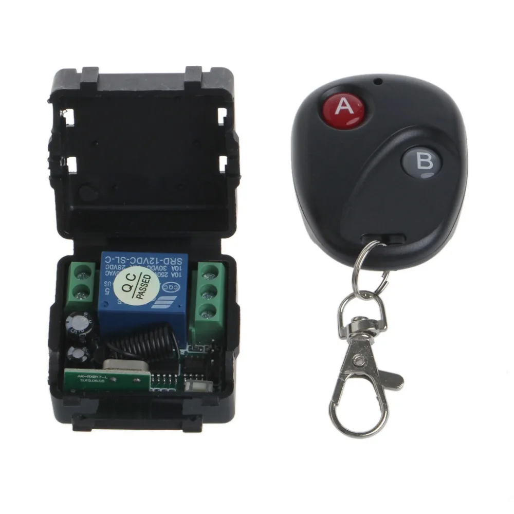 

DC 12V relay 1CH 433MHz wireless RF Remote Control Switch Transmitter + Receiver