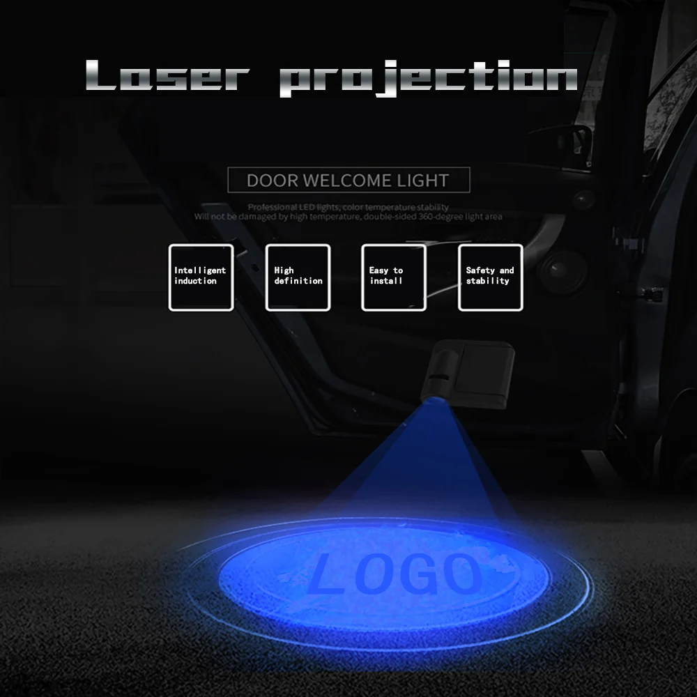 2X Led باب السيارة شعار كشاف ضوئي الظل مصباح لبيجو 5 W