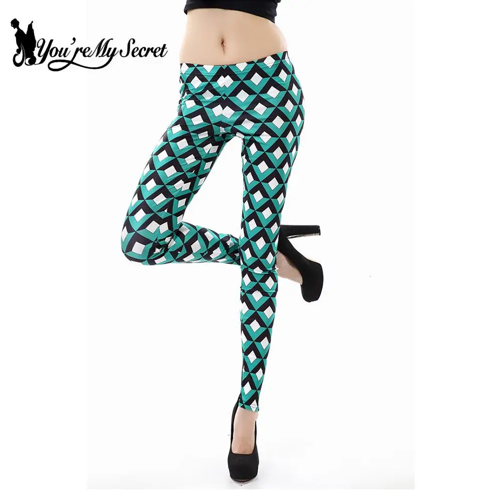 

[You're My Secret] Ultra Low Price Classic Lattice Printing Women's Leggings Sexy Slim Fitness Pants Elastic Workout Leggins