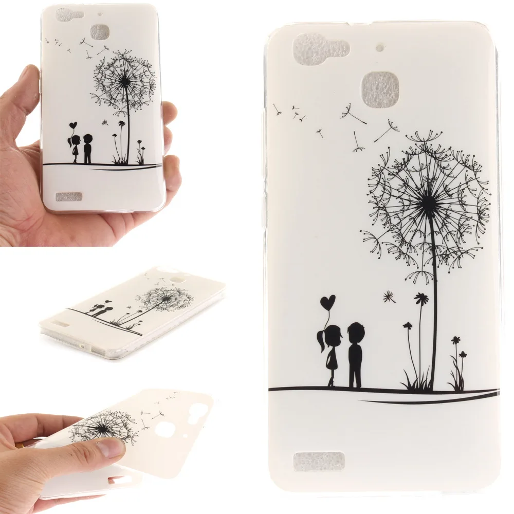 Landscape And Animal Design Ultra Thin Shockproof Rubber PC Transparent Cover Case For P8 Lite |
