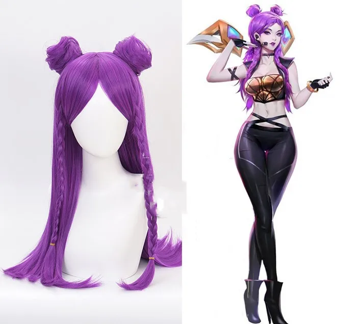 Парики для косплея LOL League of Legends KDA Kaisa прямые фиолетовые парики из синтетических