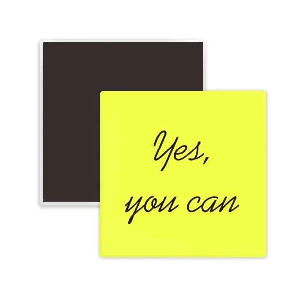 

Yes You Can Inspirational Quote Sayings Square Ceramics Fridge Magnet 2pcs