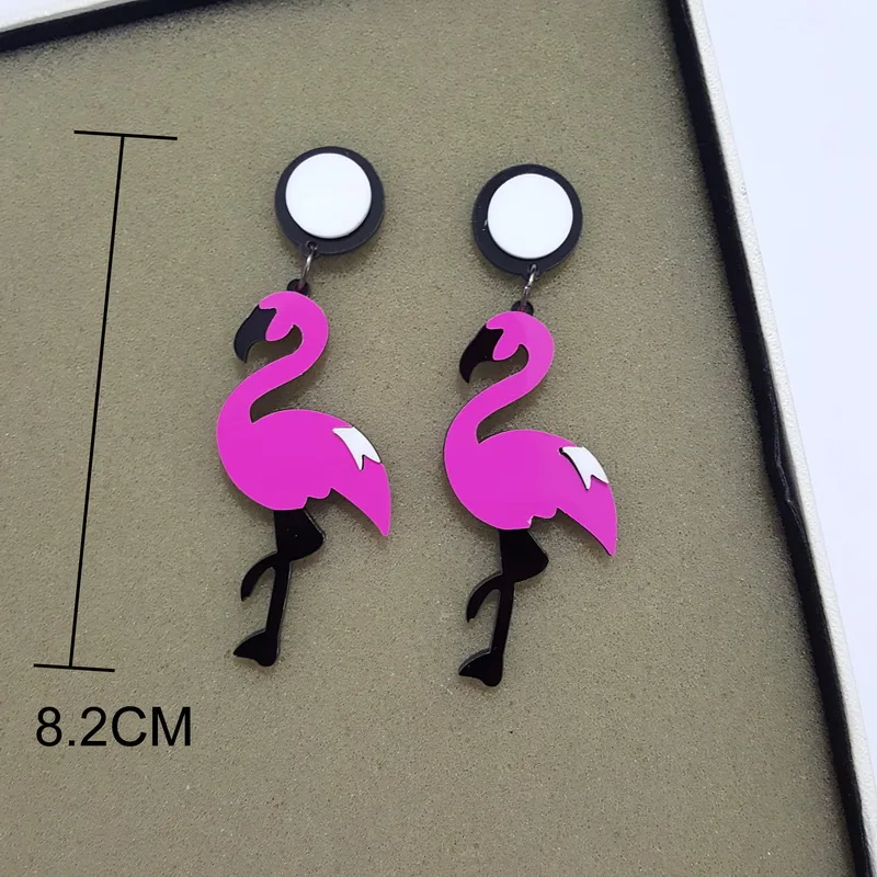 

New Fashion Cute Animal Flamingo Earrings for Women Acrylic Seabird Flamingo Women Party Earrings Wedding Gifts