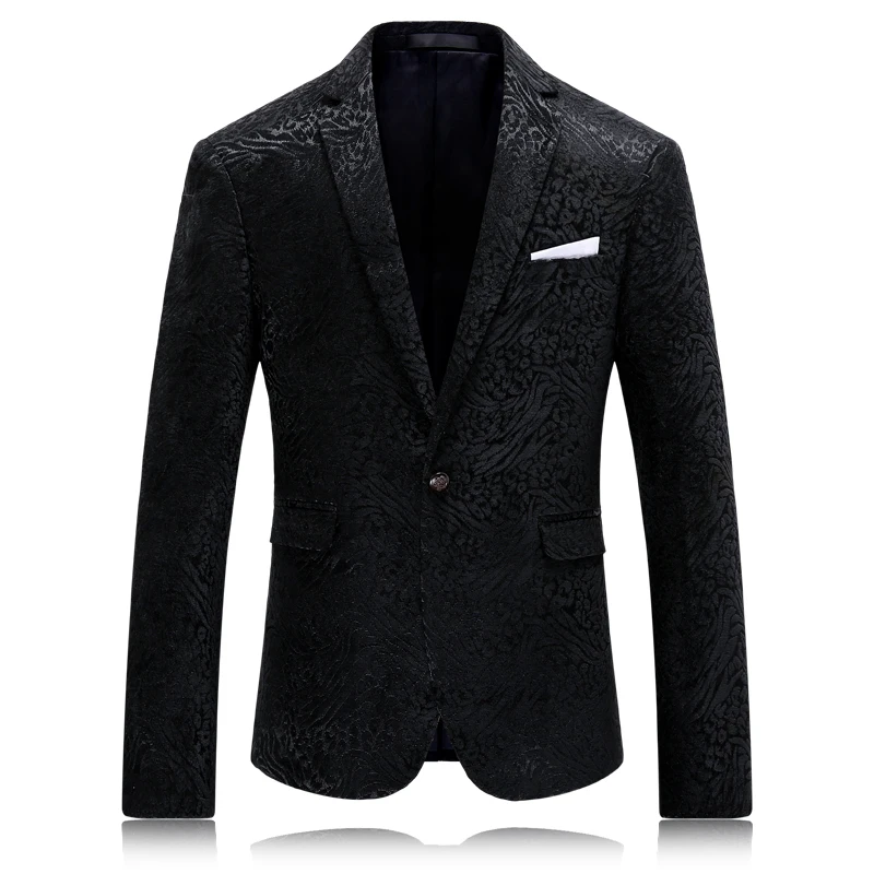Buy HIgh Quality Velvet Blazer Men Black Slim Fit Men