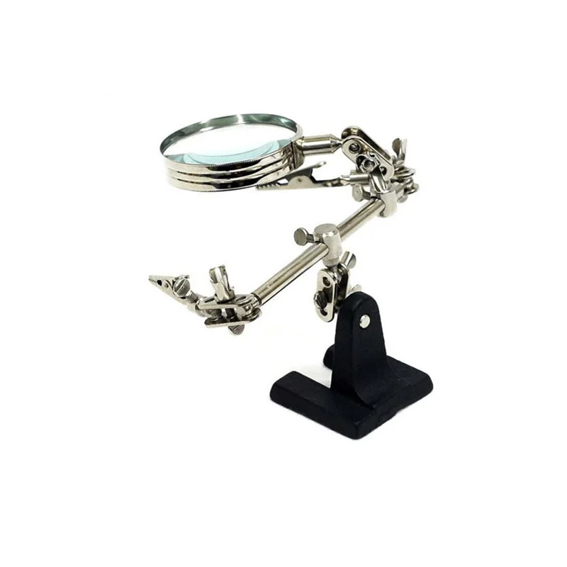Desktop Magnifier Magnifiers Auxiliary Clip Adjustable Glass Lens Loupe