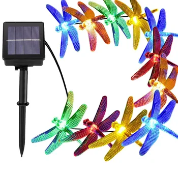 

Multi Color Solar String Lighting Outdoor Dragonfly Lights Outside Waterproof, Fairy Decorations for Patio, Garden, Yard,