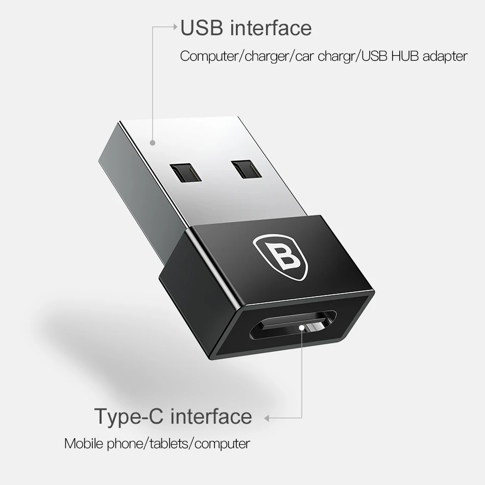 Кабель переходник Baseus с USB папа на Мама типа мама|usb type|usb tousb to usb-c |
