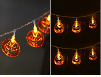 Halloween Lamp Decoratie Battery Light String Thema Make-Up Party Pompoen Ghost Festival Horror Sfeerverlichting