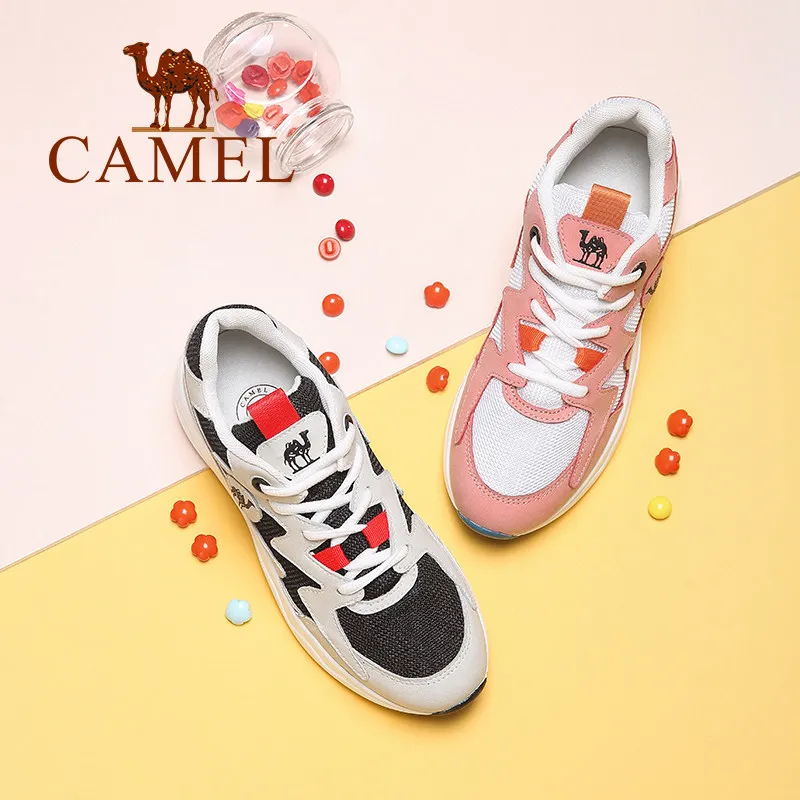 CAMEL/Новые кроссовки женская разноцветная повседневная обувь на толстой танкетке