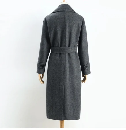 Tingfly Runway Winter Wool Blending Extra Long Coats Women Turn down Collar Warm Designer Woollen Overcoat with Belt Female Tingfly Runway Winter Wool Blending Extra Long Coats Women Turn down Collar Warm Designer Woollen Overcoat with Belt Female