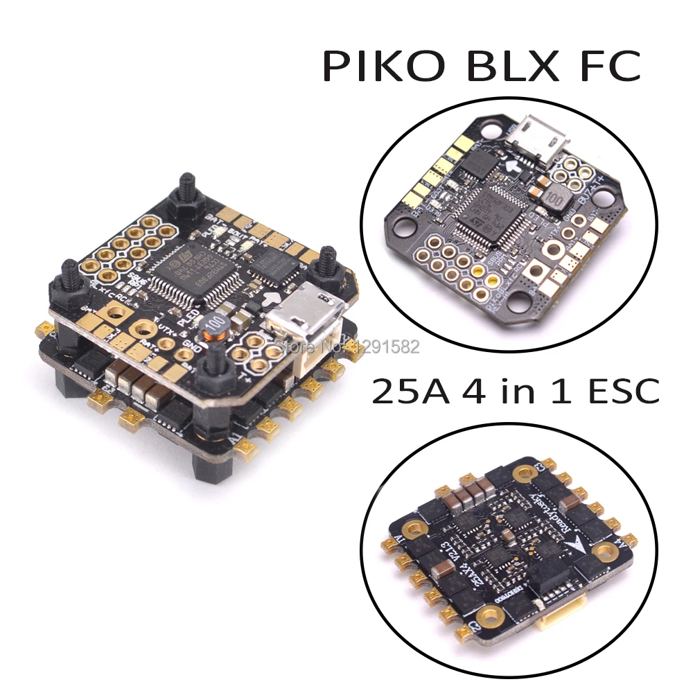 

PIKO BLX Micro Flight Controller Board + 25A 4 in 1 BLHeli ESC for F3 CleanFlight mini indoor FPV RC Racing Drone 90mm 80mm