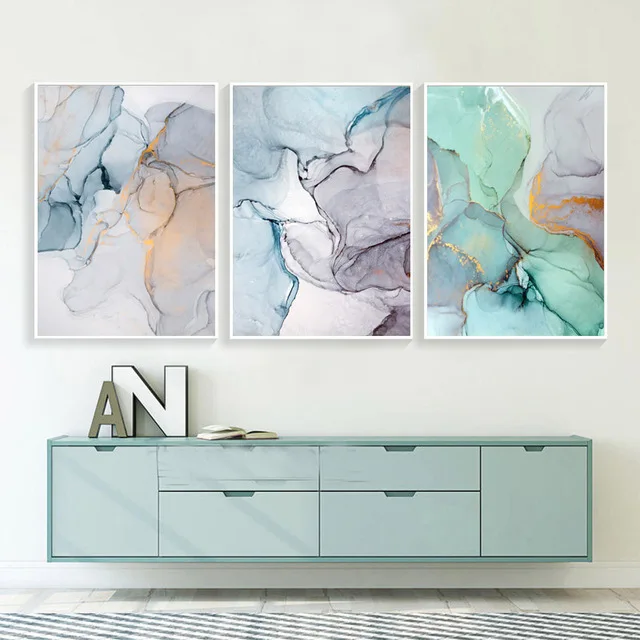 diamond painting Triptych Abstract Green Stone Pattern Nordic style diy full round drill diamond embroidery Geometric Home Decor