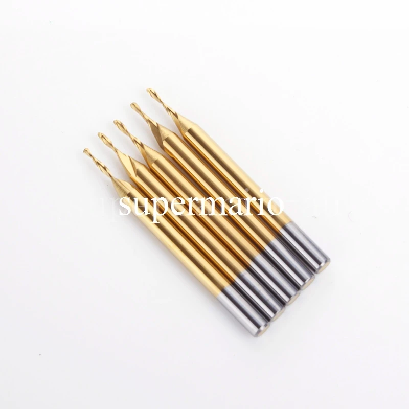 

New 5pcs 1/8'' Titanium Coated Carbide Two Double Flute CNC Bit Ball Nose End Mill 1mm x4mm Free Shiping (2QX3.104-Tix5pc-US)