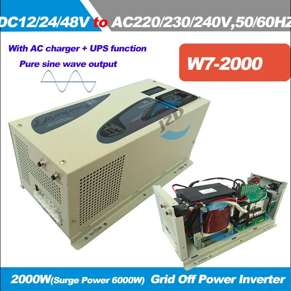 Solar Power Inverter 2000W 2KW Pure Sine Wave Output UPS Inverter With Solar power inverter 2000w 2kw pure sine wave output ups inverter with