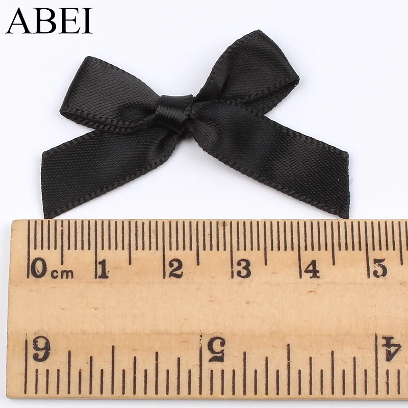 WANDIC Mini-Satinband-Schleifen 50 Stück - Schwarze Schleifen Für Hochzeit & Dekoration