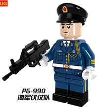 GUSUG 100 шт. PG990 наземные силы корпус полицейский черная шляпа Кирпичи Строительные блоки детские подарки игрушки