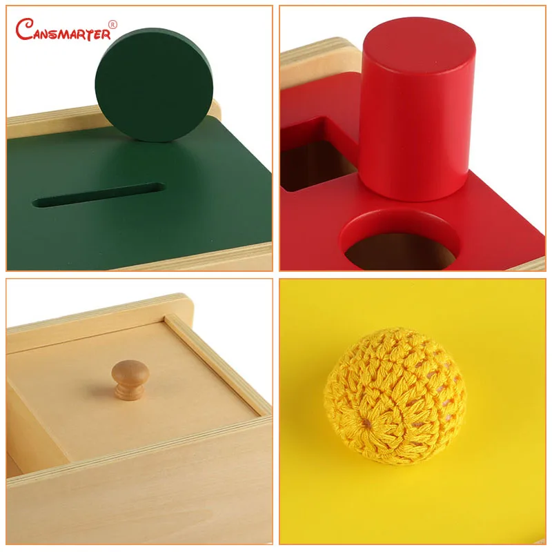  Montessori Sensory Sets Imbucare Box With Flip Lid Educational Toys Geometrics Knitted Ball Teachin - 4000006379624