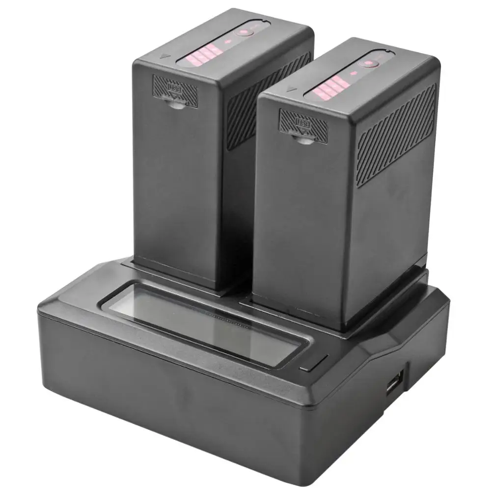 

2pcs BP-U65 BP-U60 BP-U30 BP-U90 Battery USB +D-tap + dual fast charger For Sony PMW-150P XDCAM EX HD422 PHU-60K PXW-Z450 Z190