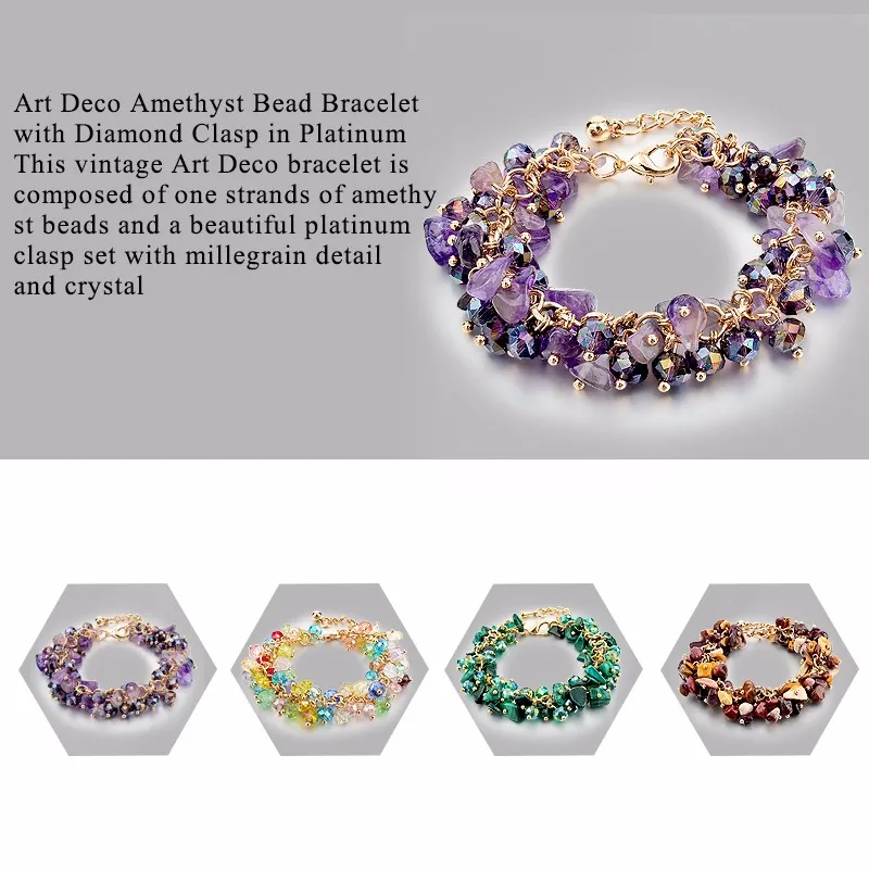 CHICVIE Charm Bracelets & Bangles with Stones Gold color Bracelet Femme for Women Jewelry personalized Purple Bracelet SBR140192