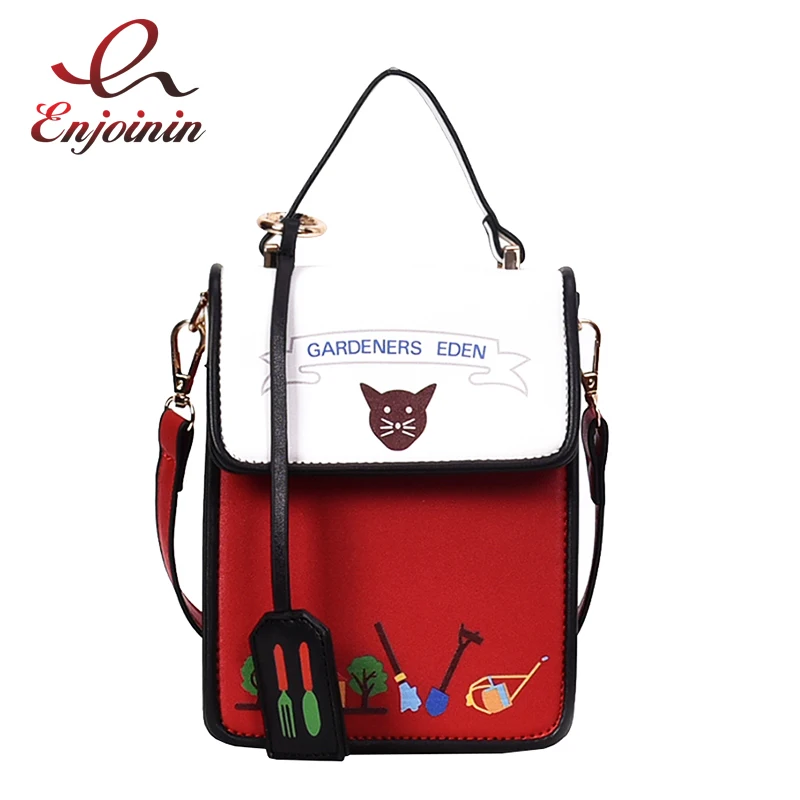 PU Leather Shoulder Bag,Penguine Art Backpack,Portable Travel School Rucksack,Satchel with Top Handle