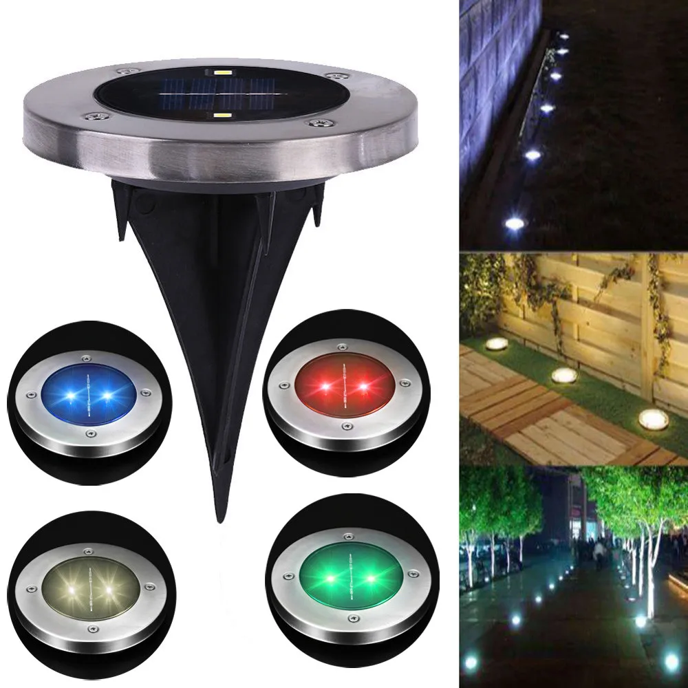 colorful LED Solar Power Buried Light Ground Lamp Outdoor Path Way Garden Decking Underground Lamps Dropshipping#es