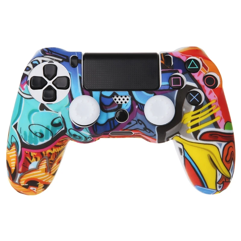 

New Multicolor Style Silicone Gamepad Cover Case + 2 Joystick Cap For PS4 Controller