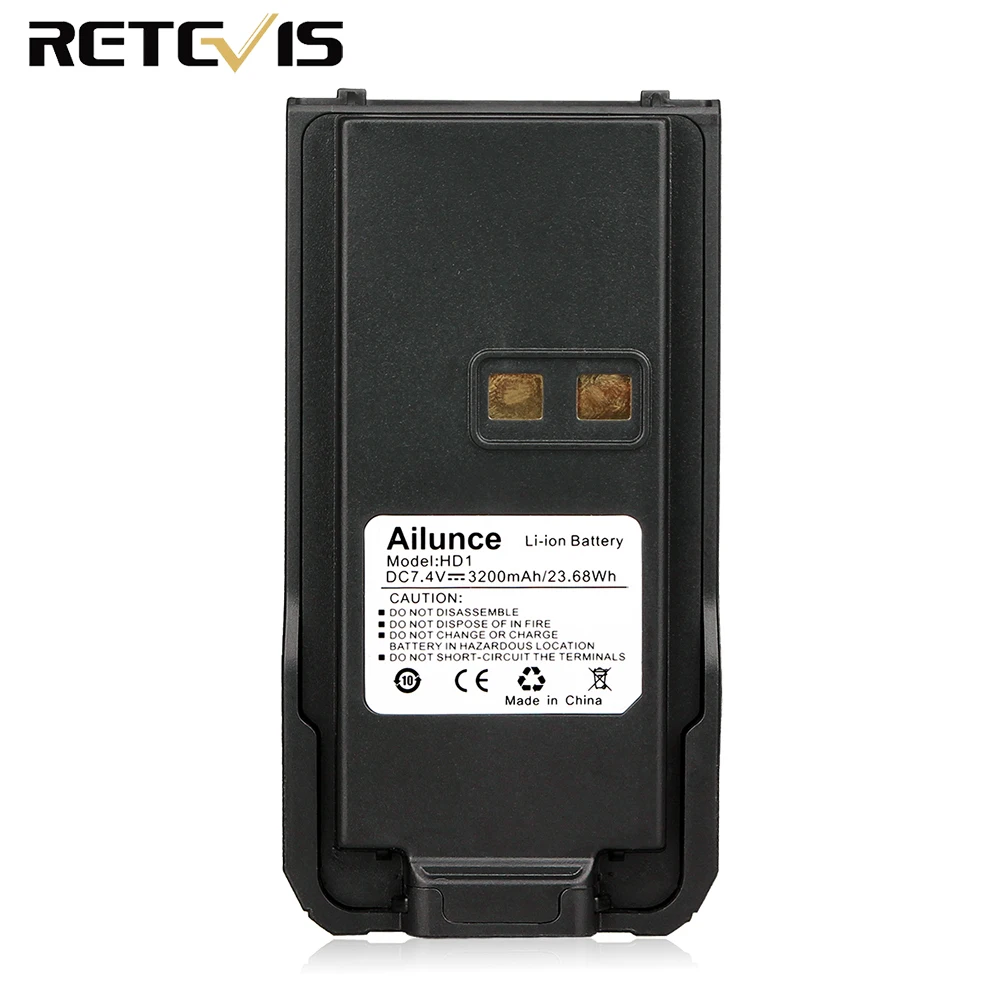 Оригинальный литий ионный аккумулятор 3200 мАч для Retevis Ailunce HD1 Dual Band DMR Radio