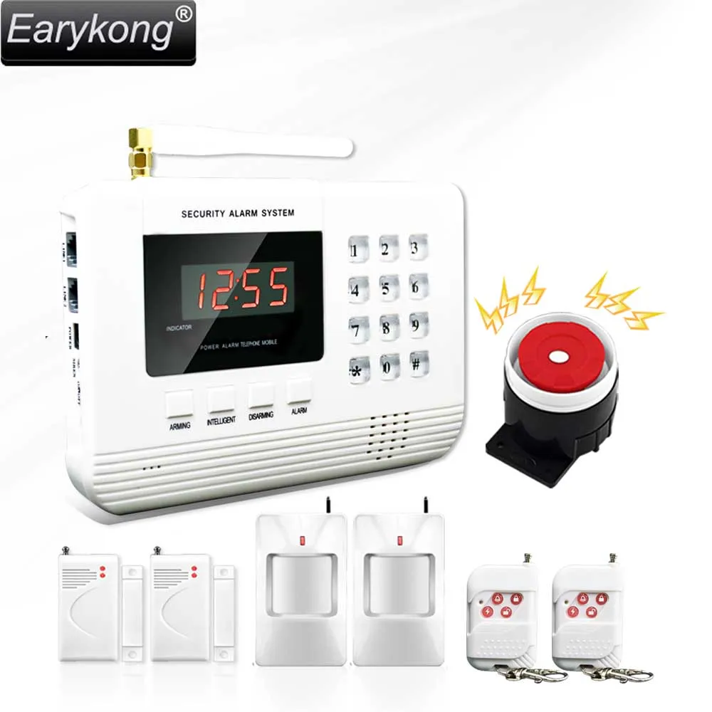 Hot Selling Free Shipping Wholesale Wireless PSTN GSM Alarm System 433MHz Russia Brizal Home Burglar Security