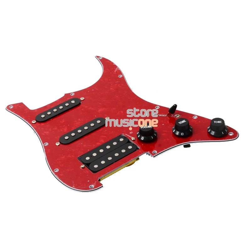 Многоцветная электрогитара Pickguard и черный SSH загружен Prewired scrachplate в сборе