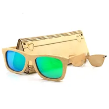 Модные деревянные солнцезащитные очки Для мужчин Для женщин квадратный bamboo Для женщин для Для мужчин Для женщин зеркало солнцезащитные очки ретро