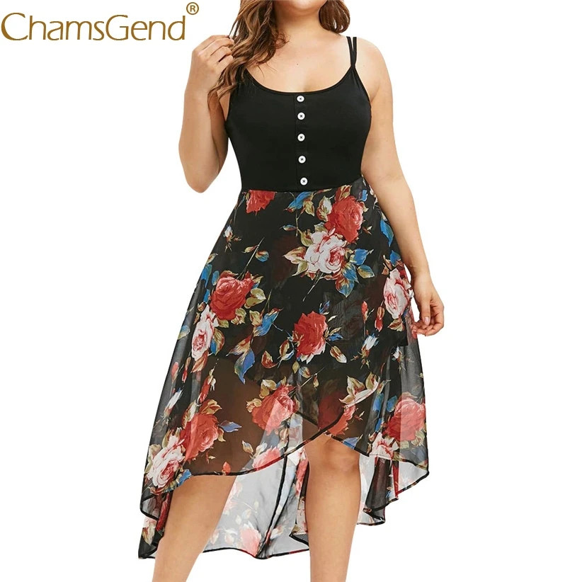 

Women Girls Sexy Strappy Floral Print Irregular Dress Woman Plus Size Camis Dress for Summer Party XL,2XL,3XL,4XL,5XL 90506
