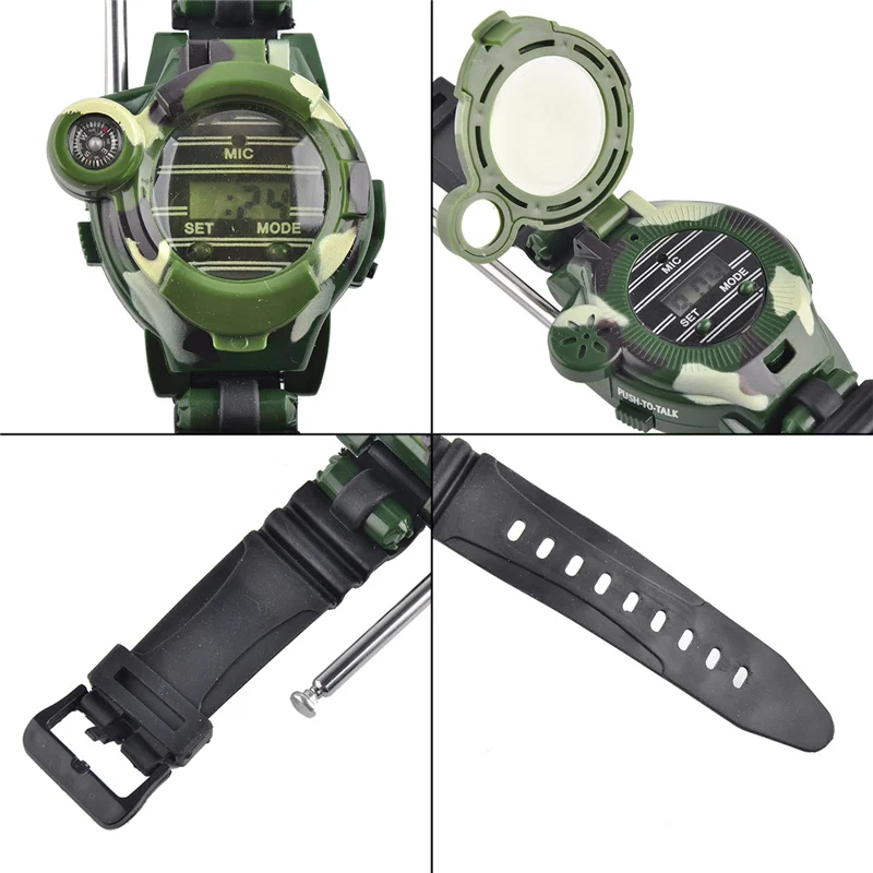 2Pcs/set Toys Walkie Talkie Watch Style Outdoor Interphone For Kids Children Play Game Electric Strong Range Clock Birthday Gift