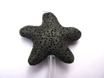 

40mm full strand lava volcanic gems star black white yellow red green mixed jewelry pendant beads