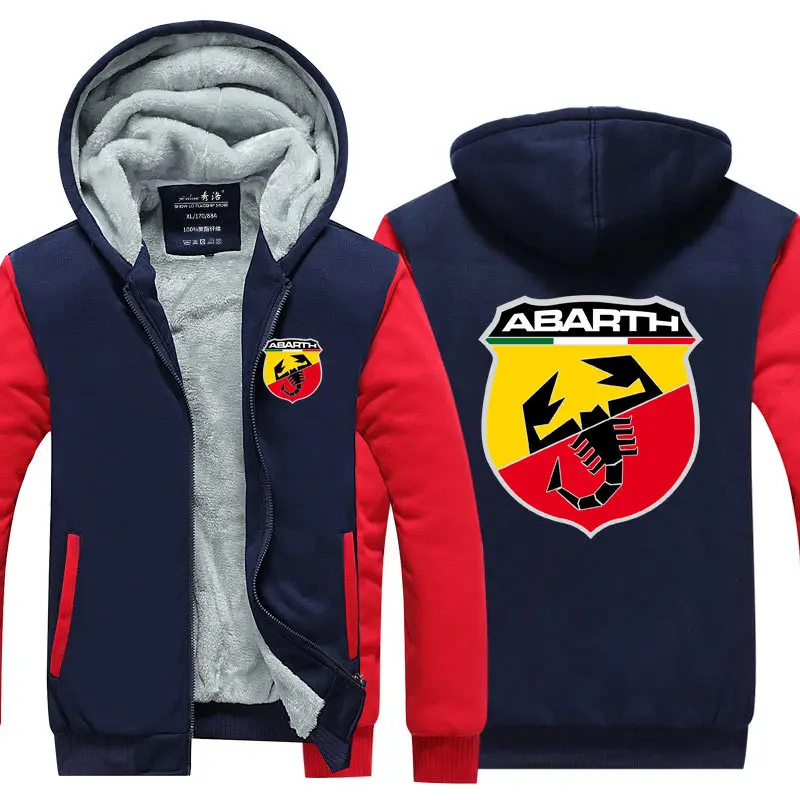 Новая модель Мужская куртка с логотипом автомобиля Abarth пальто Зимняя Повседневная на молнии утепленная толстовка модная одежда - Цвет: 12