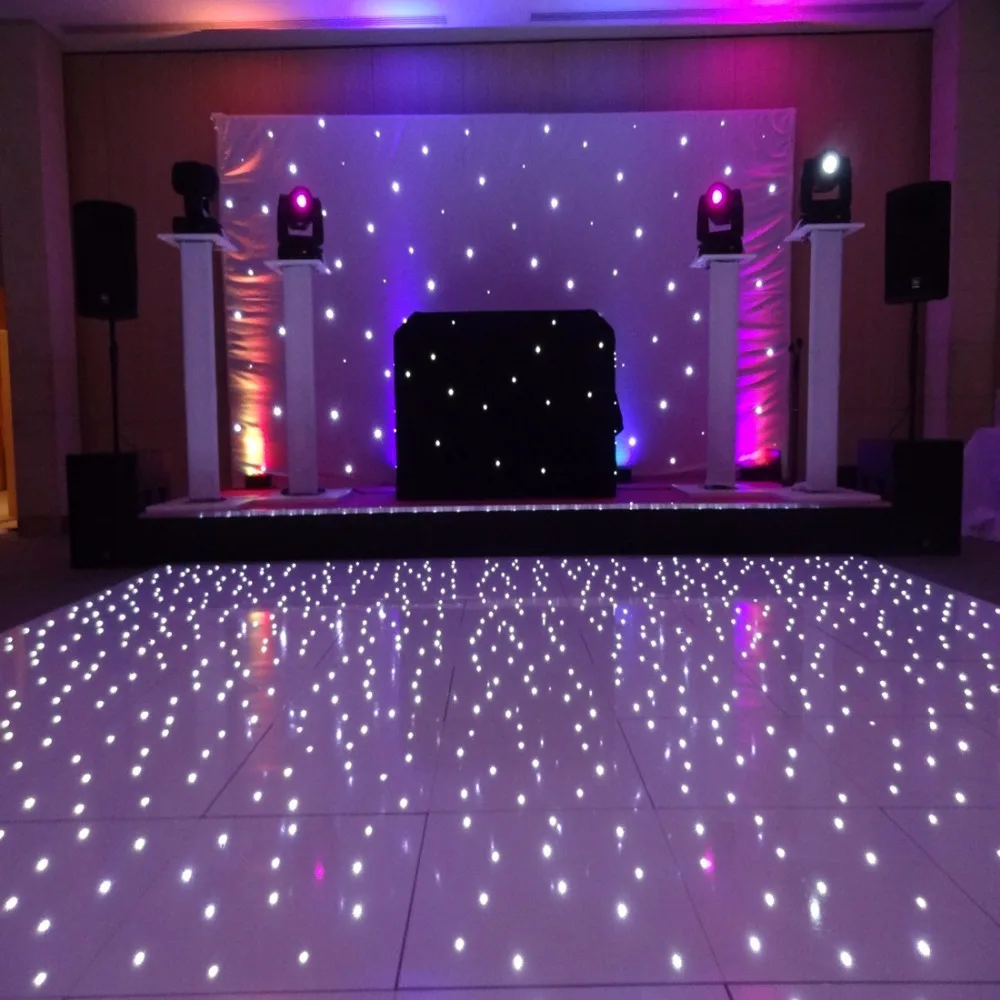 12 12 Ft Starlit Dancefloors White Flashing Dance Floor White