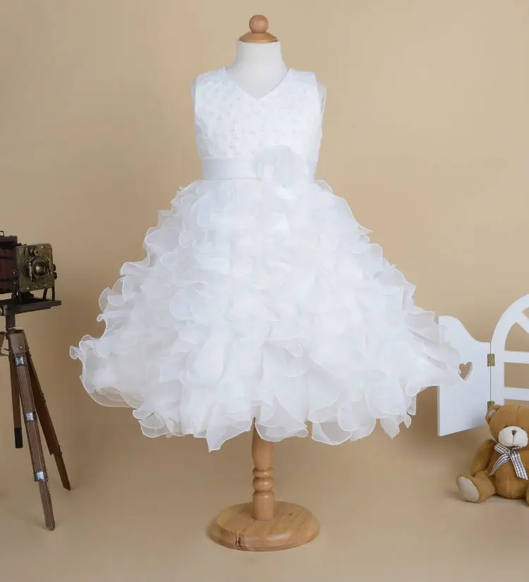 white eyelet flower girl dress