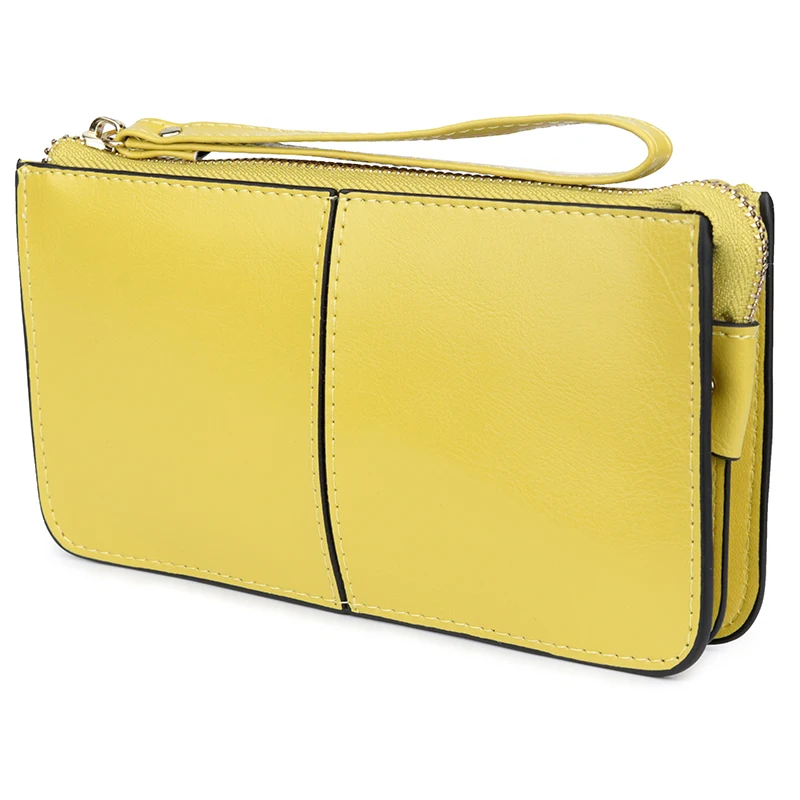 

New Arrivals Three Compartment Patchwork Women Wallet 2018 Hot Fashion Female Ladies Zipper Purse With Hand Rope Carteras Mujer