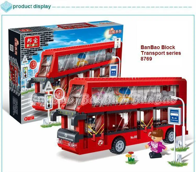 learning education banbao transport series 8769 city double decker
