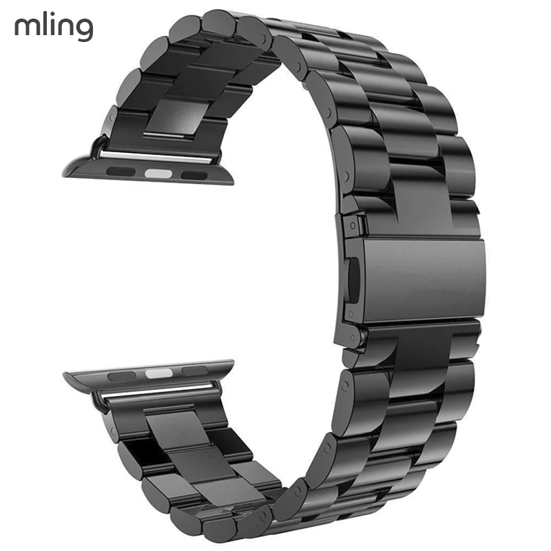 Ремешок Mling из нержавеющей стали для Apple Watch 42 мм/38 мм/44 мм/40 мм металлический