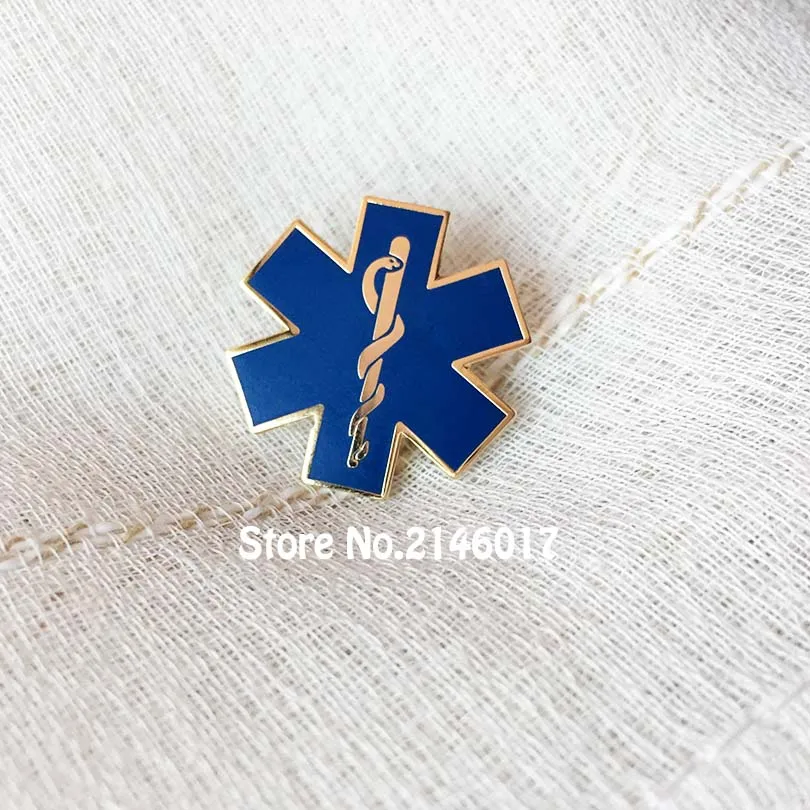 Quality Star Of Life Nursing Ambulance Lapel Pin Paramedic-iron Doctor Pins  Brooch Blue Enamel Snake Symbol Metal Badge Gift - Pins  Badges -  AliExpress