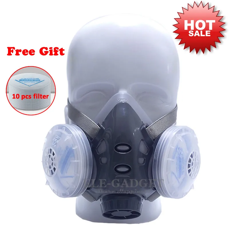 

High Quality Dust Mask Respirator With Dual Filter Half Face Mask For Carpenter Builder Miner Polishing Dust-proof