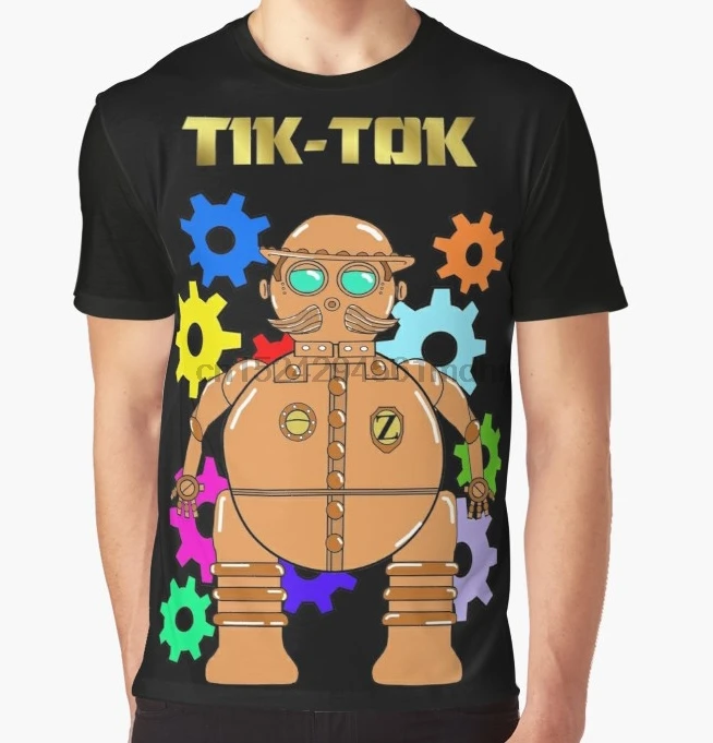 Мужская футболка с принтом TIK TOK von OZ коротким рукавом и круглым вырезом женская