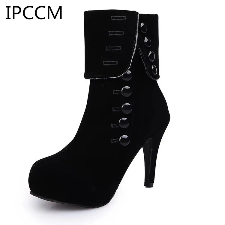 

2019 Autumn And Winter New Women's Boots European And American Fashion Buckle Decoration Stiletto Heel Boots